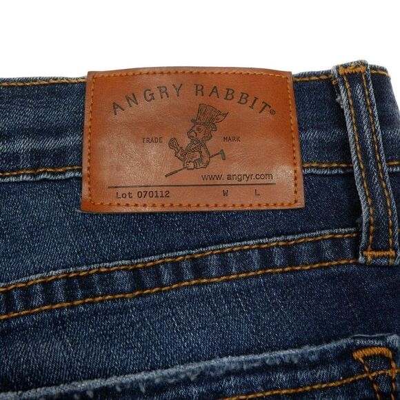 Angry Rabbit Skinny Jeans Size 28/7 Juniors Distressed Blue Measures 28 x 27.5 - Picture 10 of 11